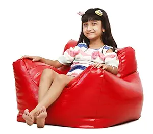 Couchette Leatherette Kids Disney Chair Bean Bag Without Beans, Bean Bag for Kids, Red