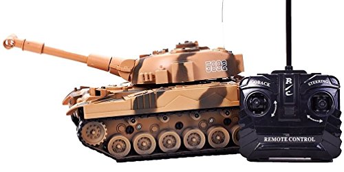 Preisvergleich Produktbild Hochwertiger Panzer mit Fernsteuerung (Braun) Geniale Sound- und Lichteffekte - HighTech RC Spielzeug mit Fernbedienung ohne Schussfunktion ferngesteuert
