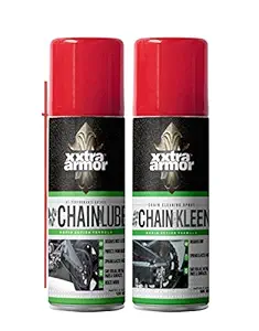 Xxtra Armor Chain Lube (120ml) and Chain Kleen (100ml) Combo Pack for All Bikes