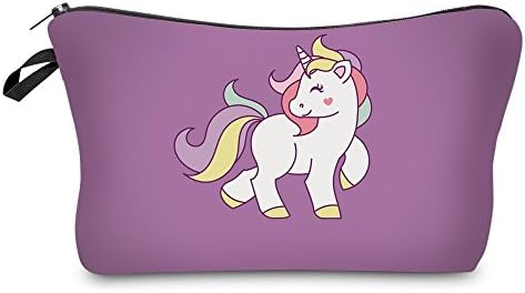 Liaosize Graphic Pouch Travel Case Cosmetic Makeup Bag School Pencil Case(22cm*13.5cm) (Unicorn Purple)