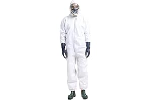 gardeNext ProTec MK 3 Schutz-Overall, Einweg Schutzanzug mit Kapuze, Wasserdichter Arbeitsoverall, Maleranzug zum Renovieren, Schutzkleidung Herren Damen, Weiß