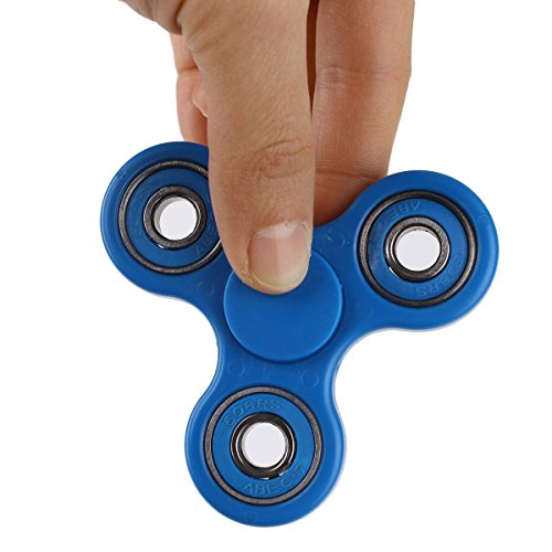 (50 grams) Fidget Finger Spinner Spinning Toy for Stress Relief Stress Relieves Anxiety Boredom ADD ADHD AUTISM - Kids & Adults - Blue