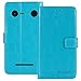 Produktbild TienJueShi Blau Flip Book-Style Brief Leder Tasche Schutz Hulle Handy Case Abdeckung Fall Wallet Cover Etui TPU silikon Skin Fur Doro 8035 5 inch