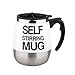 Produktbild SP Self Stirring Mug Magnetischer mischender Becher Selbst rührende Kaffeetasse Edelstahl Selbstmagnetbecher für Kaffee Tee heiße Schokoladen Milch Kakao Protein , Weiß , 450ml