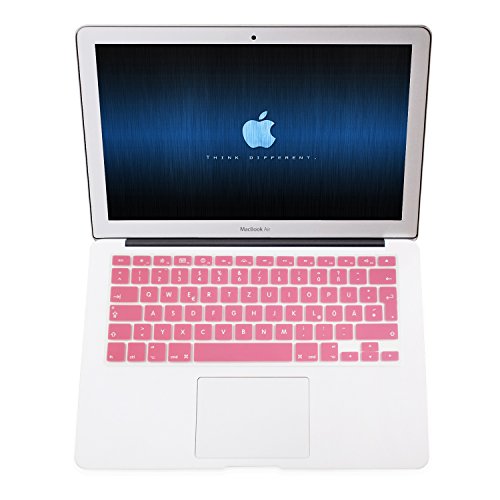 Incutex QWERTZ Silikon Tastaturschutz Tastenschutz Kratzschutz für MacBook (deutsche Tastenfolge) Pink