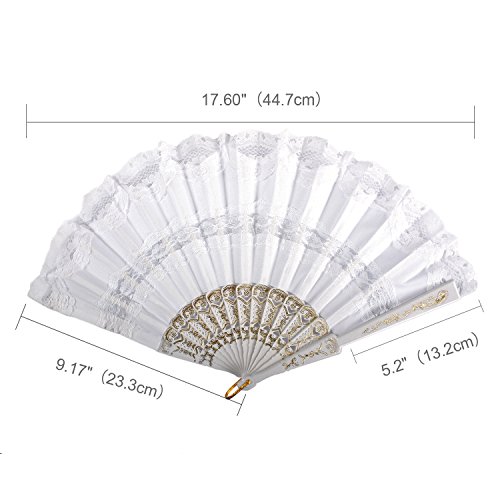 KAKOO Spanischer Fächer Flamenco Tanzfächer Faltbar Spitze Handfächer Taschenfächer Dekofächer mit Box Für Kostüm Tanzabend Geschenk Maske - 7