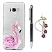 Produktbild Mlorras Hülle für Samsung Galaxy S8, Gemalt Transparenter Handyhülle Case, Ultradünnen Weich Flexibel Silikon TPU Schutzhülle Bumper Anti-Kratzer Stoßfest Smartphone Abdeckung Cover Crown Flamingo