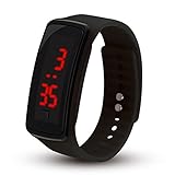 Fenghong LED Digital Sport Armbanduhr 20M Wasserdichte Silikon Armbanduhr,schwarz