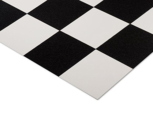 casa pura Classic Black & White Tile Style Vinyl Flooring | 2 Metre Wide, Up to 15 Metre in Length (2m x 5m)