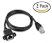 Produktbild HUACAM HCT13 Ethernet Kabel Cat 6 Verlängerung Netzwerkkabel 0.3m Patchkabel für Switch, Router, Modem, Patchpannel, Access Point, Patchfelder, Schwarz, 2 pack