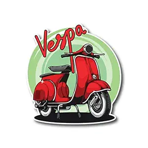 ISEE 360 Vespa Laptop Printed Stickers All Laptops Water Bottle Books Scrapbook Mobile Boys Girls Kids Office Small Stickers L X H 7 X 7.4 CMS