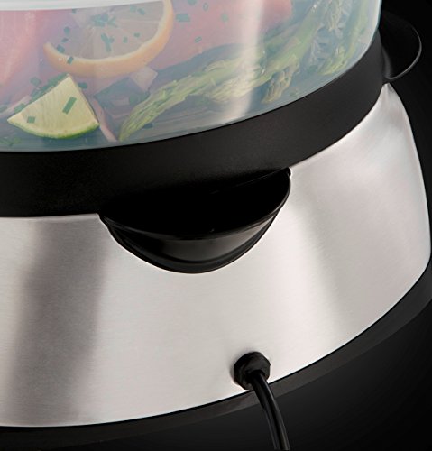 Russell Hobbs 23560-56 MaxiCook Digitaler Dampfgarer mit programmierbarem Verzögerungstimer, drei Dampfgarbehälter und Reisschale, 10,5 L, 1000 W, edelstahl, silber / schwarz - 4