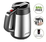 Doppelwandiger Verbrühungsschutz: Dank des doppelwandigen Edelstahlgehäuses und der 2-in-1Thermoskanne können Sie kochendes Wasser sicher in Tassen füllen. Wir glauben, dass dieser kleine Kerl Ihnen helfen kann, Ihre Familie vor Verbrühungen zu schützen.