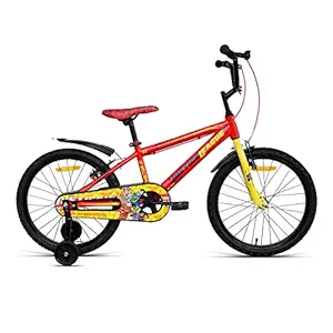 VECTOR 91 Justice League 20T Single Speed Kids Cycles (Red & Yellow, Ideal for: 6 to 8 Years)