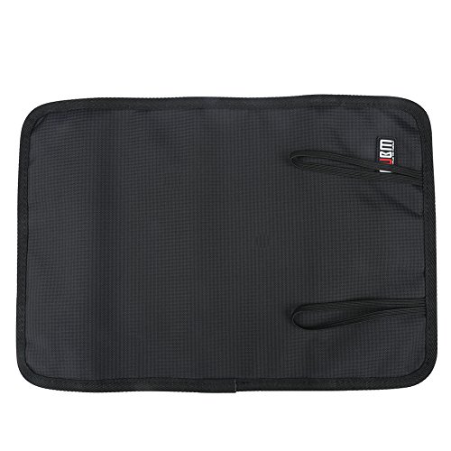 BUBM Große gerollte Reisetasche Beutel mit Flächern Organiser Management für Kabel, Karte und USB Laufwerk, Schwarz - 2