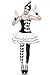 Produktbild 5-tlg. Harlekin-Kostüm "Clowness" Karneval Mottoparty Fasching Harlekinkostüm: Kleid, Stulpen, Slip, Halskrause, Haarreif