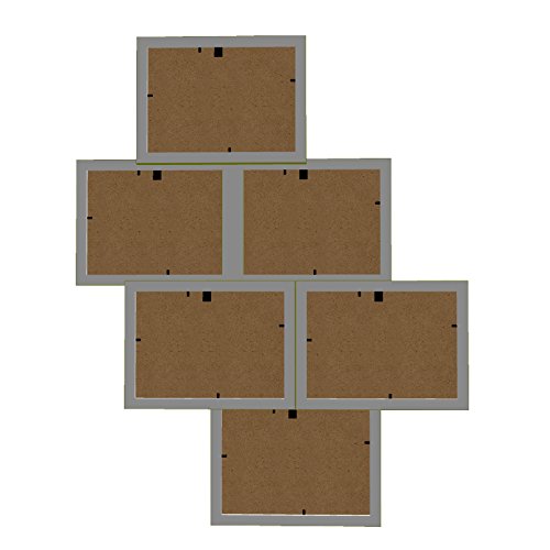 Fotogalerie für 6 Fotos 13×18 cm – 3D 603 Optik – Bilderrahmen Bildergalerie Fotocollage Rahmenfarbe Schwarz gebürstet - 2