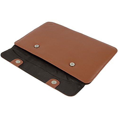 13,3 – 14 Zoll Notebooktasche Laptoptasche Ultrabook Macbook Pro / Air 13 Tasche Hülle Lenovo Acer Samsung Asus Sleeve PU Leder 13.3 Braun - 4
