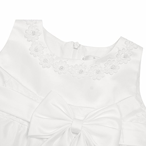 iiniim Baby Mädchen Prinzessin Kleid Blumenmädchenkleid Taufkleid Festlich Kleid Hochzeit Partykleid Festzug Babybekleidung Gr. 68-92 Ivory 68-74 / 6-9 Monate - 4