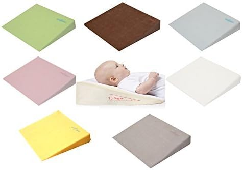 Gorbanshop Baby Child Safety Foam Flat Wedge Pillow Cot Bed Anti Reflux Possitioner Cover (40cm x 36cm (15.8 in x 14.2 in), Blue)