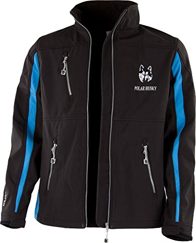 Polar Husky Herren Softshell Jacke mit Fleece-Innenfutter Farbe Schwarz/Blau Gre L