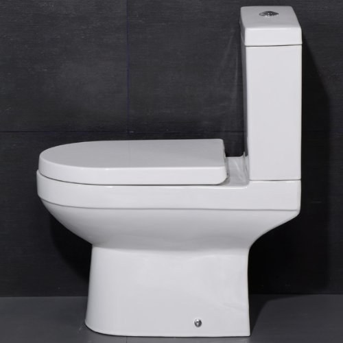 WC Toilet Pan Modern Ceramic Close Coupled Compact Water Saving Cistern - White