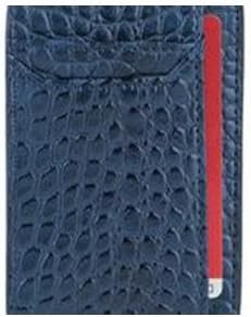 Sanis Enterprises 4 X 3 in Navy Leather Money Clip Wallet