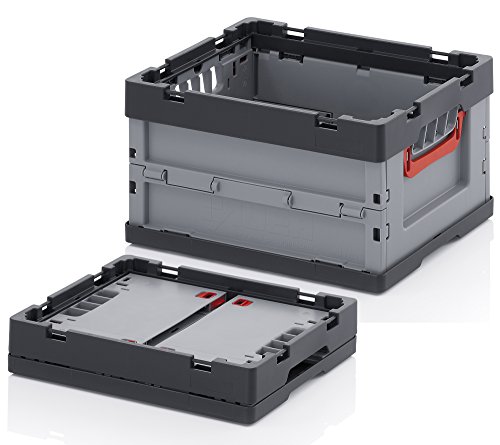 Profi-Faltbox mit Deckel 2er Set Auer Faltbox, FBB 43/22, 40x30x22 cm, 21 Liter, Behälter Stapelbehälter Aufbewahrungskiste Transportbox Plastikbox - 6