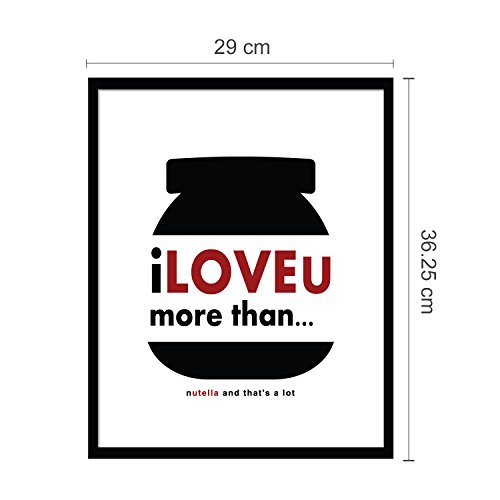 Walplus 29 x 92 cm Wand Aufkleber Abnehmbar Rahmen „Nutella“ Zitat Wandbild Kunst Abziehbilder Vinyl Home Dekoration DIY Living Schlafzimmer Décor Tapete Kinder Zimmer Geschenk, Schwarz/Weiß - 3