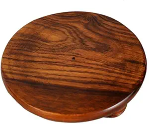 Crafts CollecTion Store Wooden Roti Roller/Chakla/Rolling Pin Board/Roti Maker/Phulka Maker/Chapati Maker chakla/Marble Rolling Pin/Marble Belan for Home & Kitchen. (Size:10INCH) (Brown)
