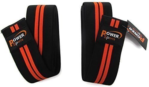 POWER SQUATS Knee Wraps with 'BULL POWER' Velcro for Cross Training Gym Workout,Weightlifting,Fitness & Powerlifting- Knee Straps for Squats -For Men & Women- 240cm x 8cm Compression and Elastic Support