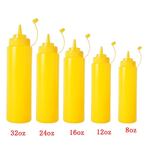 Kunststoff-Spritz Flasche Ketchup Senf Sauce Essig Spender – Gelb, 240ml - 4
