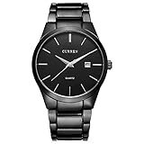 Wasserdicht 8106 Luxus Marke Herren Uhren Schwarz Stahl wasserdicht Business Stecker Armbanduhr Quarz watch-black