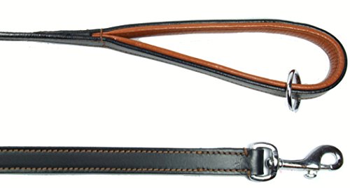 Comfy Leather Lead with PADDED Leather Handle - length 44" (110 cm)