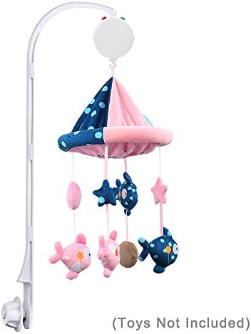 95CM (37.40") Baby Crib Bed Bell Toys Holder Arm Bracket for all types of baby convertible cribs and playards, 3 Nut Screws, W/ 35 Tunes Electrical Music Box (Toys Not Included)