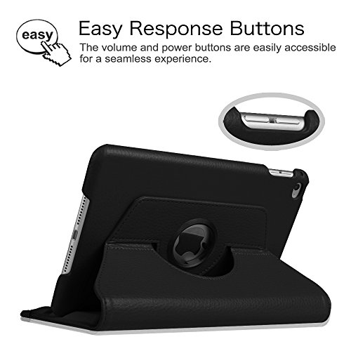 Fintie iPad Mini 4 Hülle – 360 Grad Rotierend Stand Smart Cover Case Schutzhülle Tasche Etui mit Auto Schlaf / Wach Funktion Apple iPad mini 4, Schwarz - 4