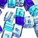 Produktbild 50 Stück 8 mm eingeclipt Cube Stil Wert Kristall Glas Perlen – Blau Mix – a3094