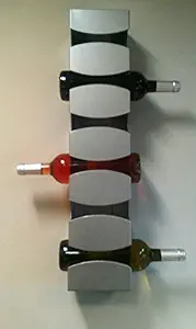 Indian Decor Metal Wall Mounted Wine Rack For 6 Bottles, Grey