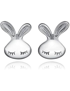 Demarkt Ohrringe Ohrstecker Ohrhänger Perfekt für Damen und Mädchen Kaninchenform Silber 7x10mm