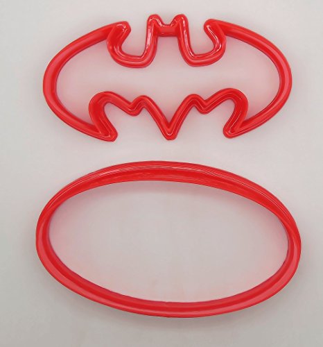 Batman-Logo Ausstechform für Kekse, Gebäck, Fondant, in einer Geschenkbox, plastik, rot, 1 Stück - 2