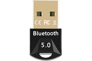 BSWL USB Bluetooth 5.0 Adapter Wireless Bluetooth Dongle/Receiver for PC Laptop Desktop Computer for windows 11/10/8/7 for Headset Speaker Keyboard Mouse Printer Plug and Play, Black
