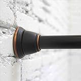 Yugan Badezimmer teleskopische Stange Teleskop Duschvorhangstange Retro Hebel schwarz Gardinenstange Balkon Trocknen Kleidung retro Griff gerade Stange Edelstahl-Teleskopstange (größe : 85-135cm)