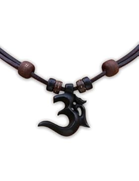 HANA LIMA ® Halskette Om Shiva Buddha Indien Lederkette Surferhalskette Surferkette Omkette
