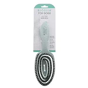 BioSilk for Dogs Eco-Friendly Boar Hair Bristle Brush in Mint Green, Easy to Hold Ergonomic Handle Dog Brush for Shedding, Best Pet Brush for Dog Grooming, Light Blue