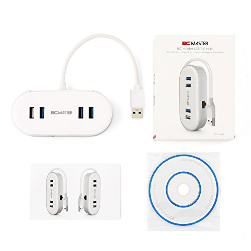 [Bestbewertet] BC Master 4-Port [Apple style] USB 3.0 Hub mit LED Licht auf Gigabit Ethernet Netzwerk Anschluss und Aufladeanschluss Super Geschwindigkeit Datenübertragung steigen auf 5Gbps für iMac, MacBook Air, MacBook Pro, Mac Mini, PC und Laptops - 7