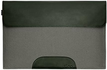 SILEO® 13-13.3 Inch Premium Laptop Sleeve ARTHUR for Macbook Pro Air Dell XPS etc. - Genuine Wool Felt with Lifetime Warranty - Case Bag Cover in Grey &amp; Moss-Green