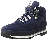 Absatzform : flach Timberland Unisex-Kinder Euro Hiker Leather and Fabric Chukka Boots, Blau (Black Iris), 38 EU