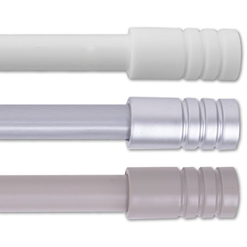 Stilgarnitur Gardinenstange Vorhangstange 120 – 215 cm ausziehbar 19 mm Ø Auswahl: weiß – perlweiß - 6