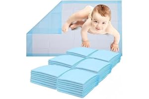 Healqu Matelas à Langer Bébé - Pack de 50, 43x 60 cm -Alèse Jetable - Ultra Doux, Absorbants et Imperméables - pour Table à Langer et Lit Bébé - Changez Les Couches sans Salir Les Surfaces