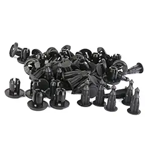 generic Nylon Push-Type Rivet Bumper Fender Clips for Honda 91503-sz3-003 (Black)- 30pcs